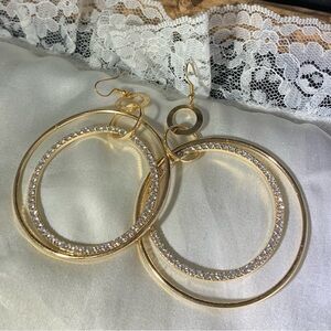 Dazzling Gold Double Hoop Earrings